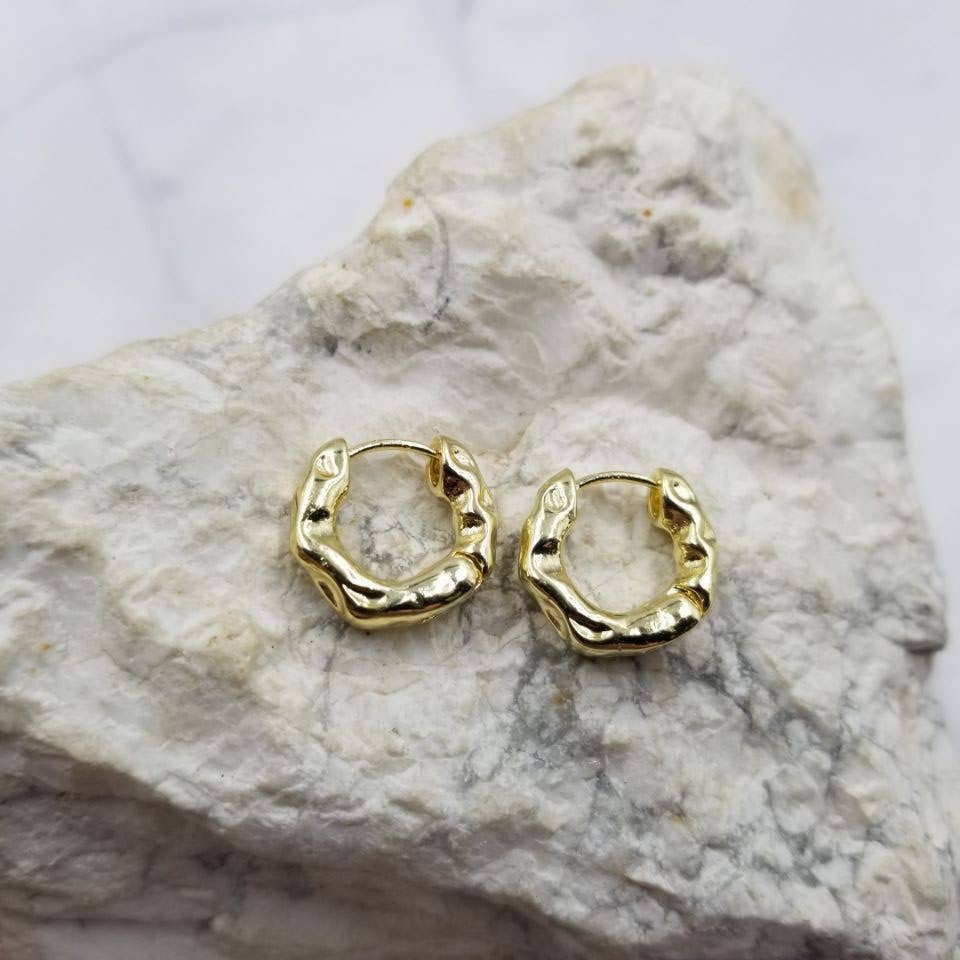 Twist Gold Hoops Earrings