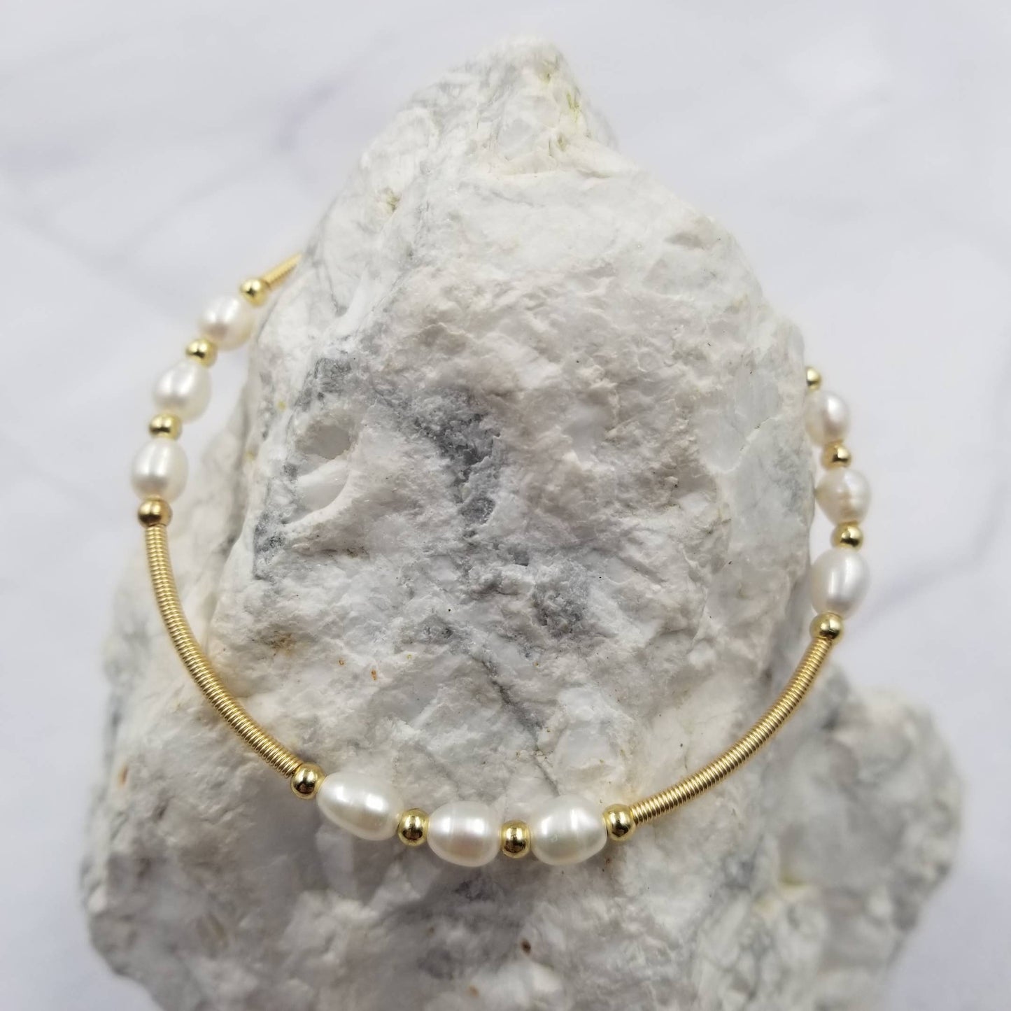 Gold Plated Pearl Bracelet