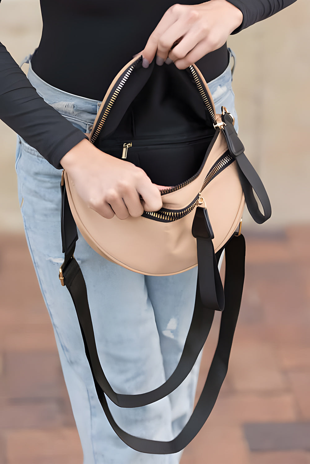 Double Zip Crossbody Bag