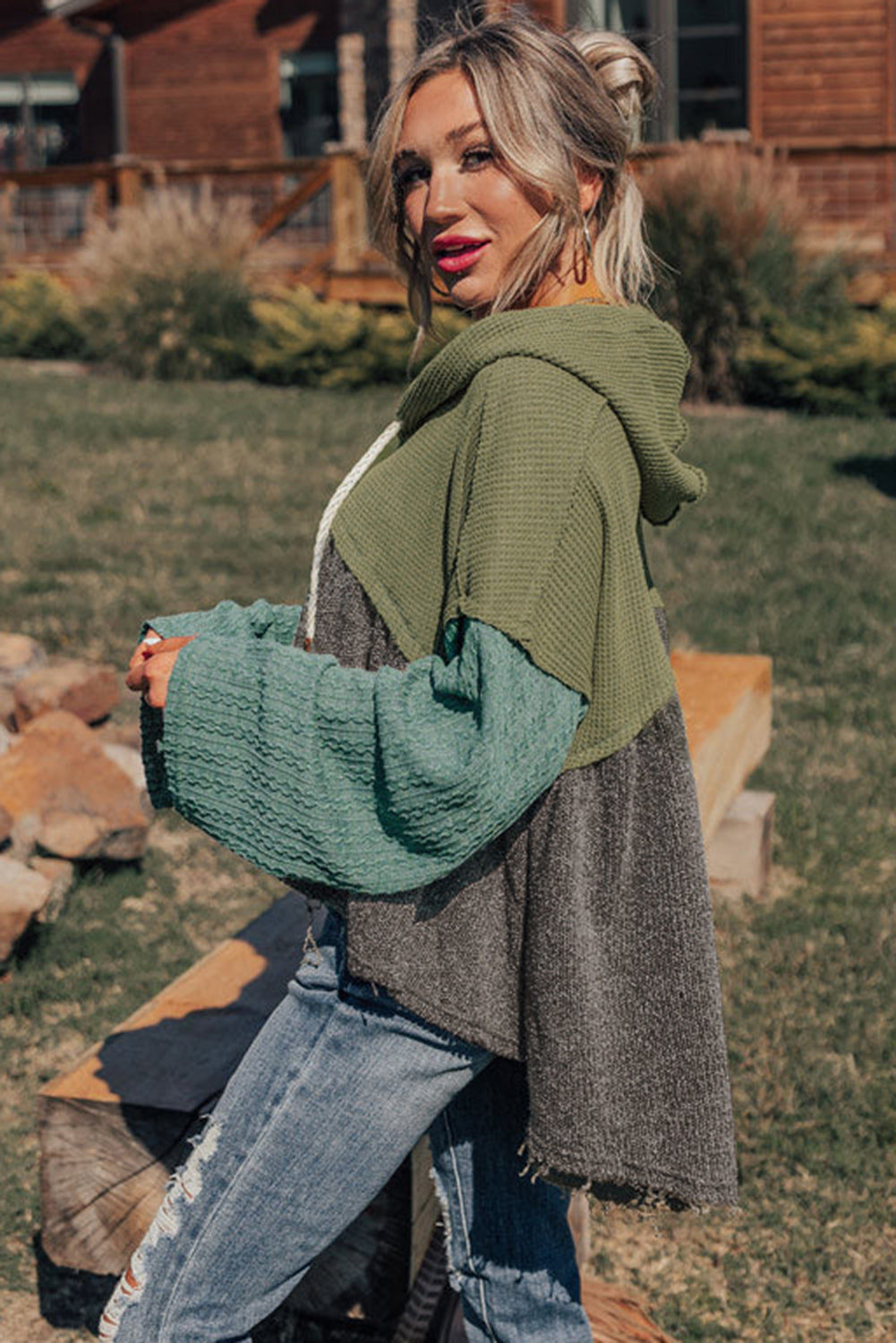 Colorblock Hooded Top