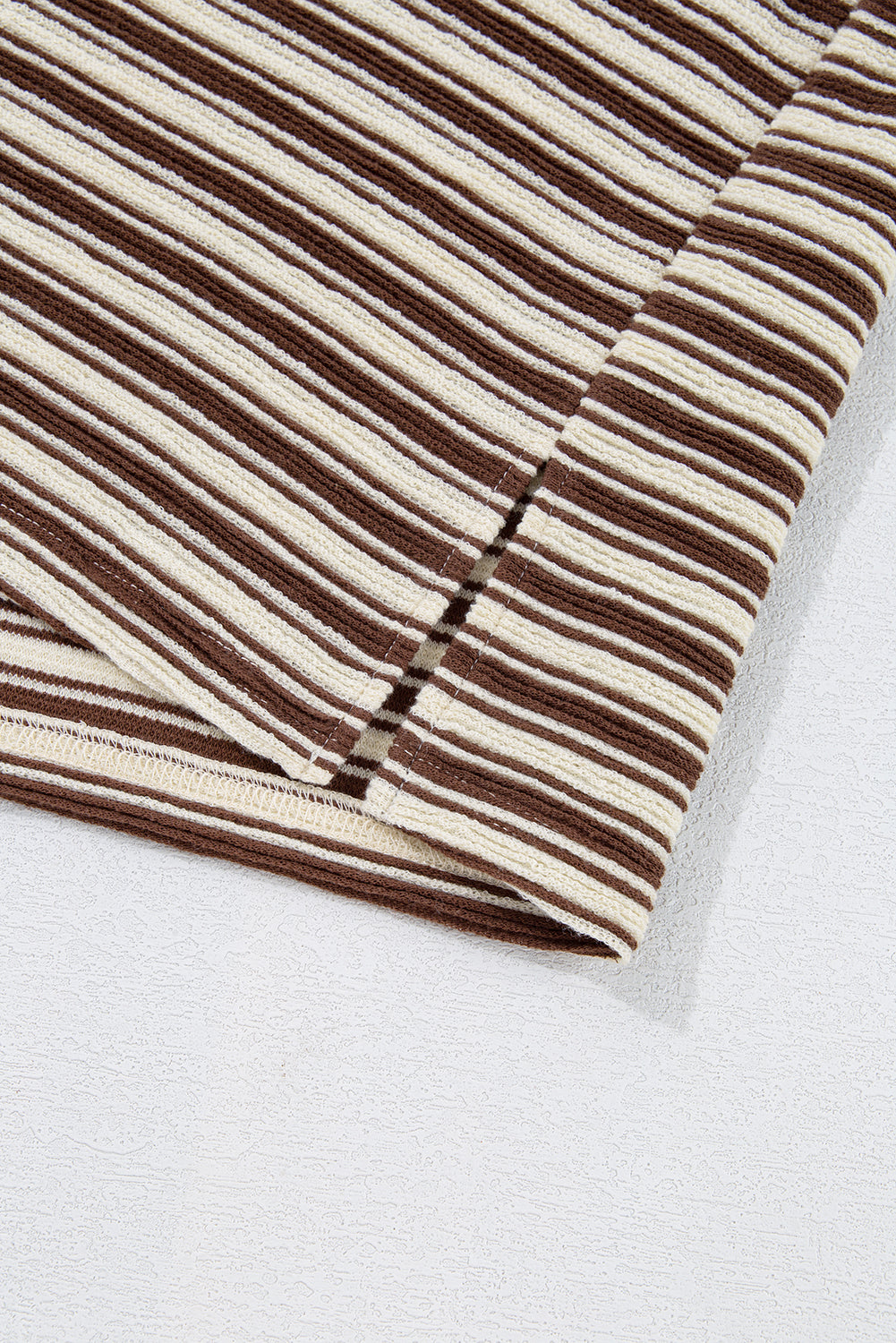 Brown Striped Textured Top