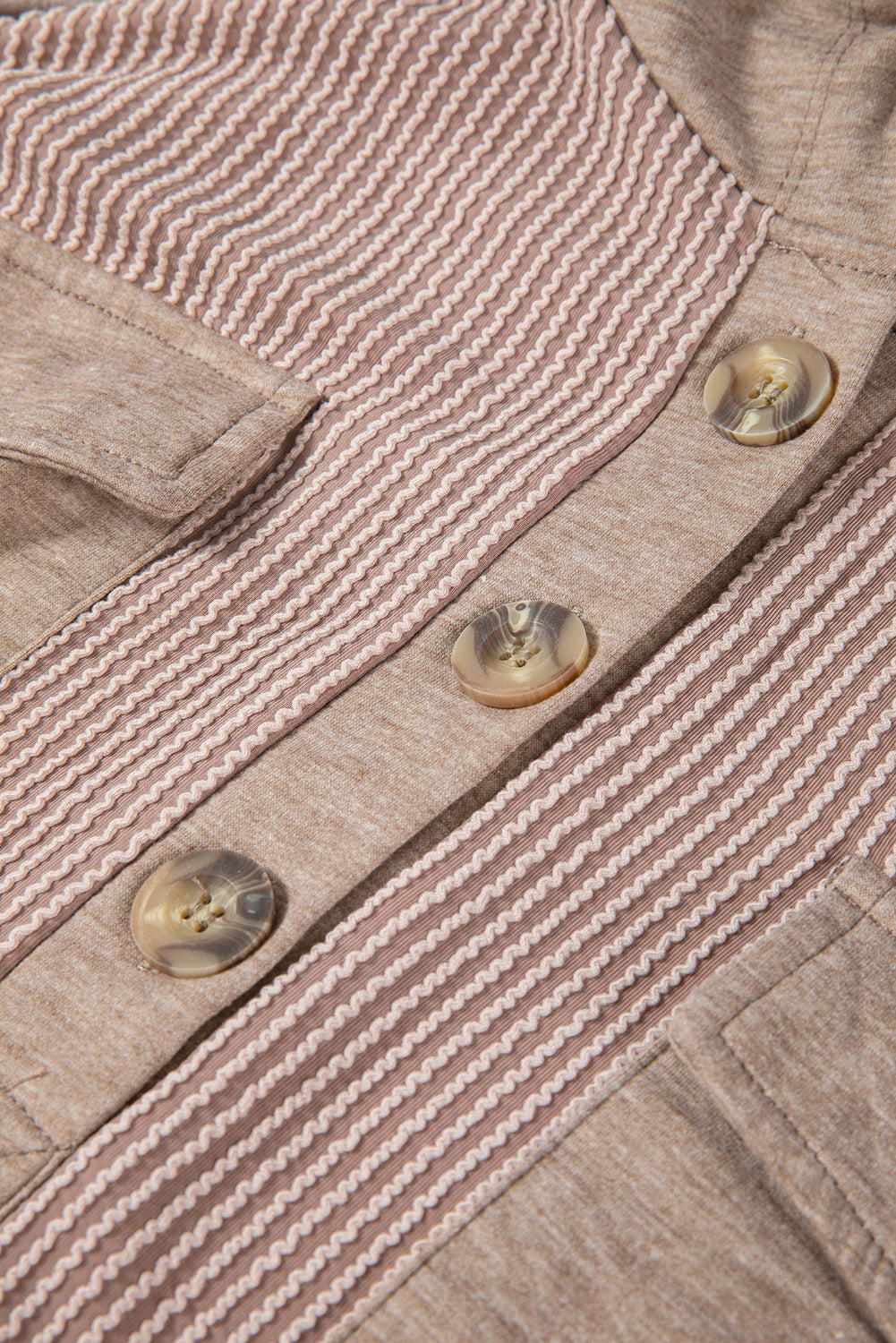 Brown Ribbed Hooded Top