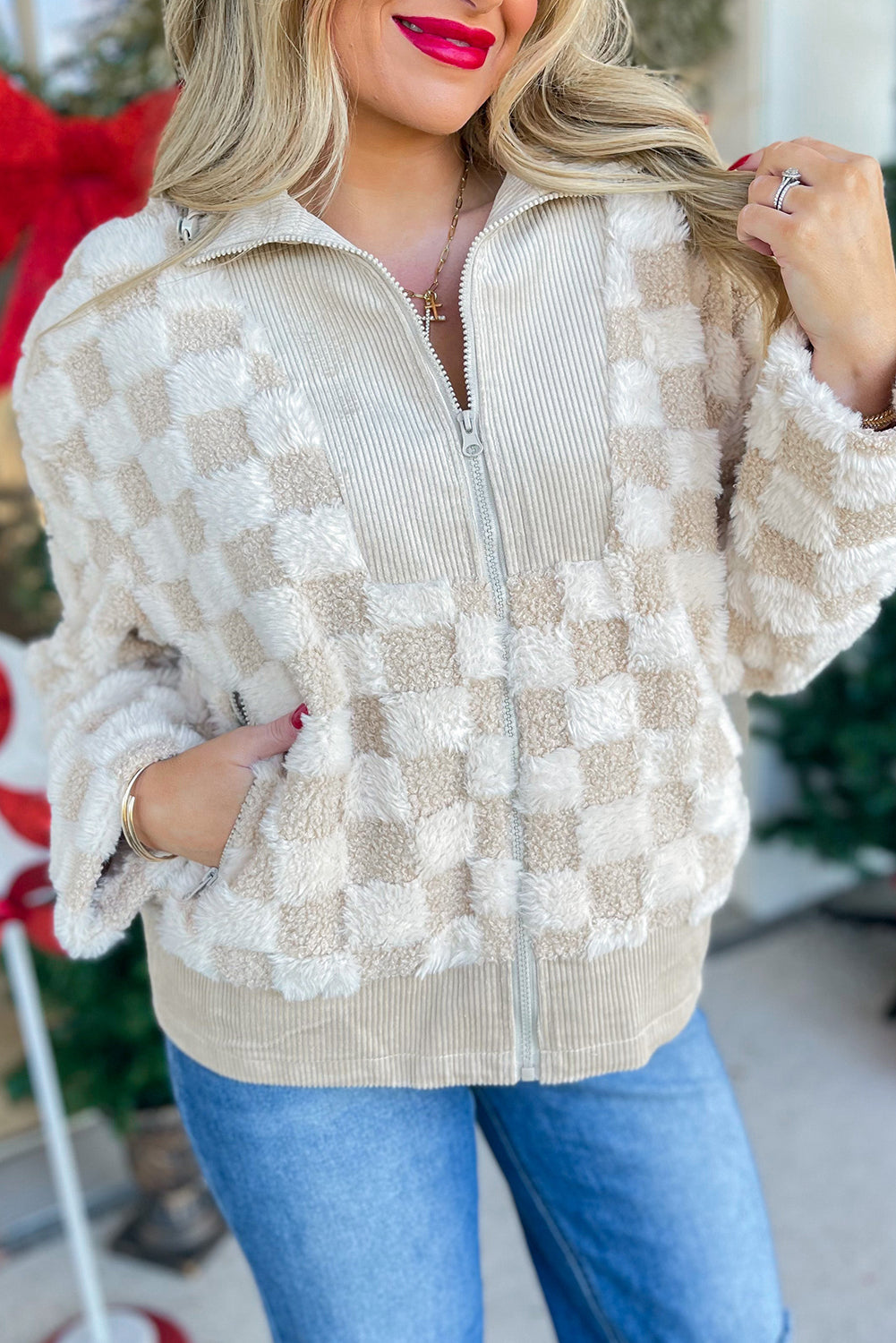 Neutral Checkered Jacket