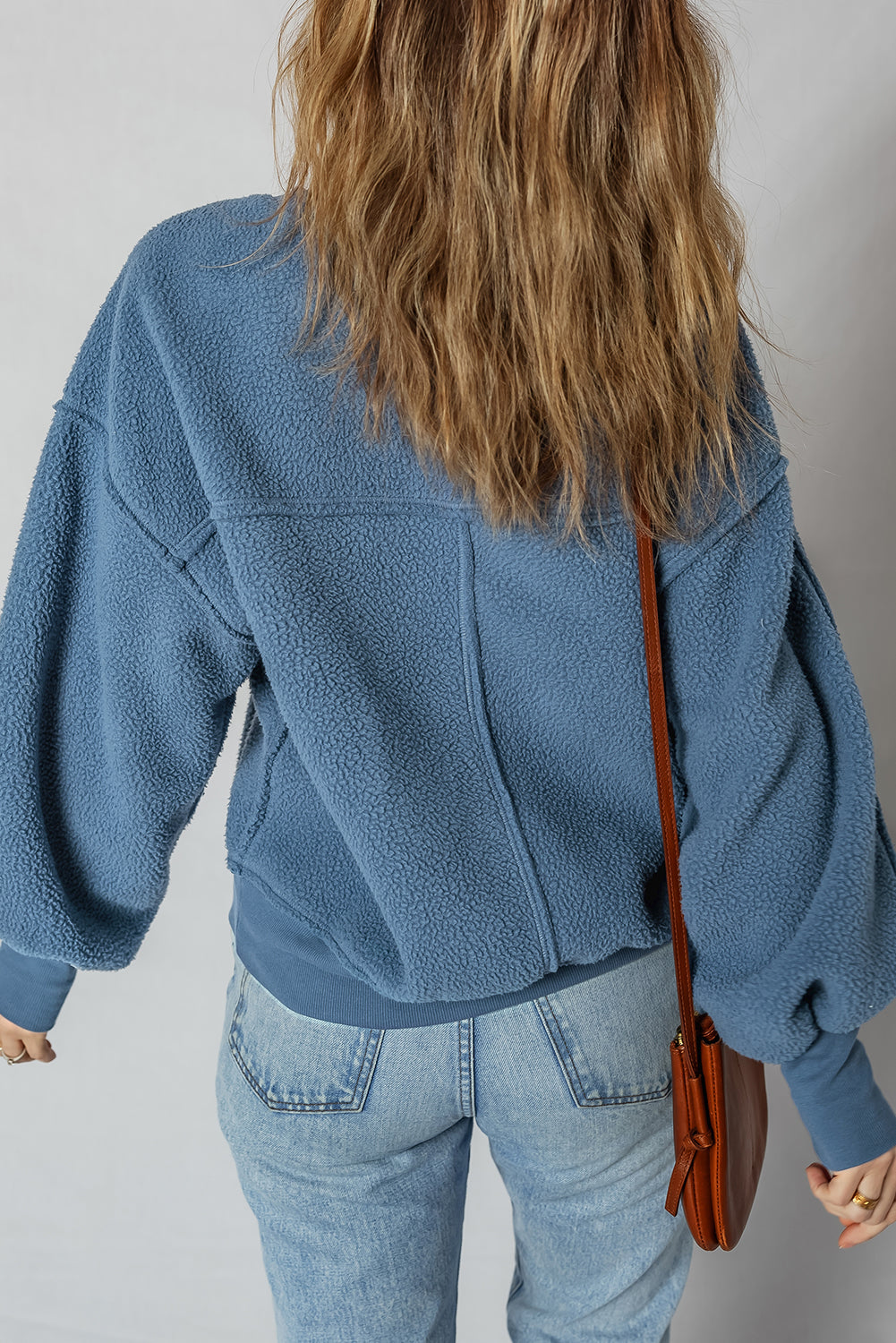 Blue Sherpa Crewneck Sweatshirt