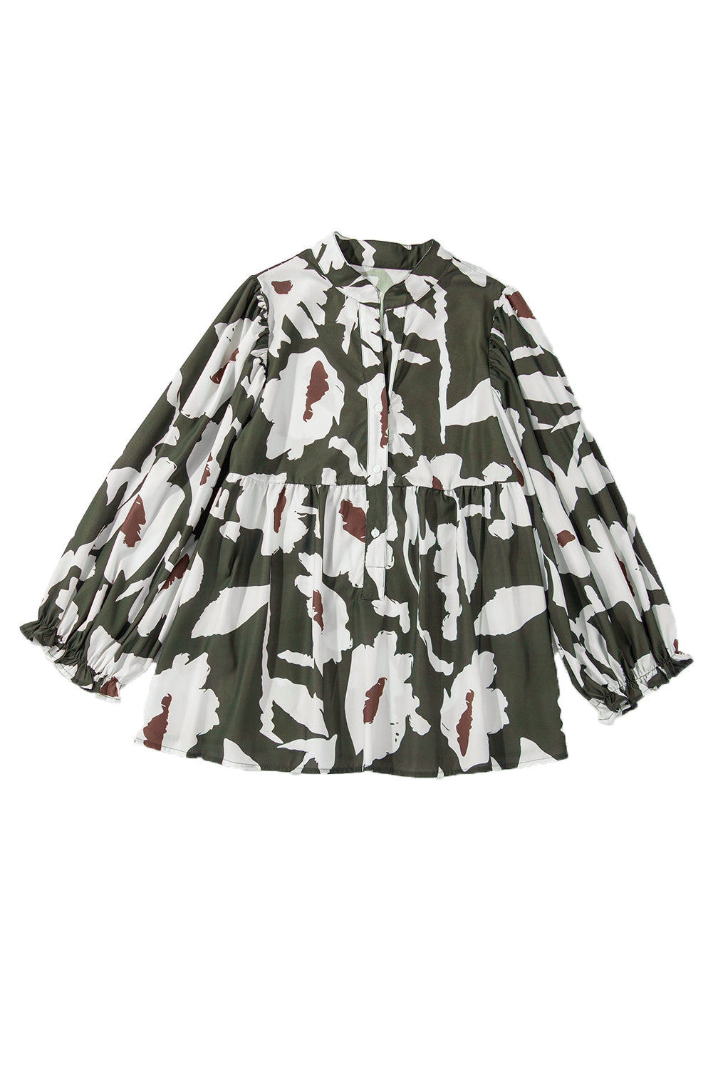 Abstract Puff Sleeve Blouse