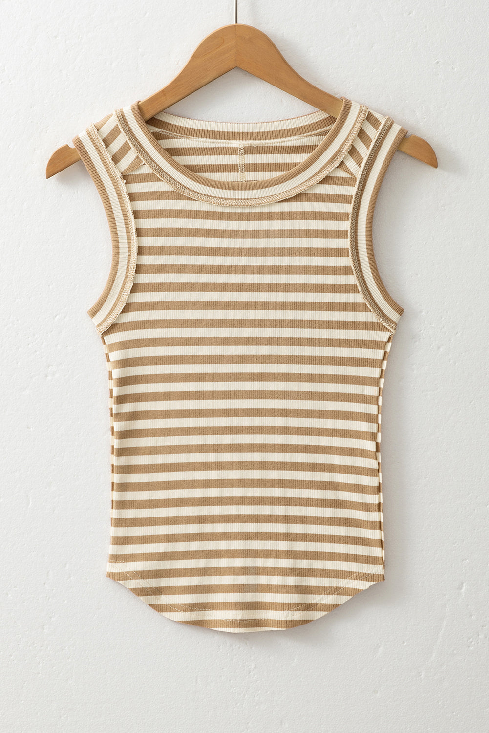 Khaki Striped Tank Top