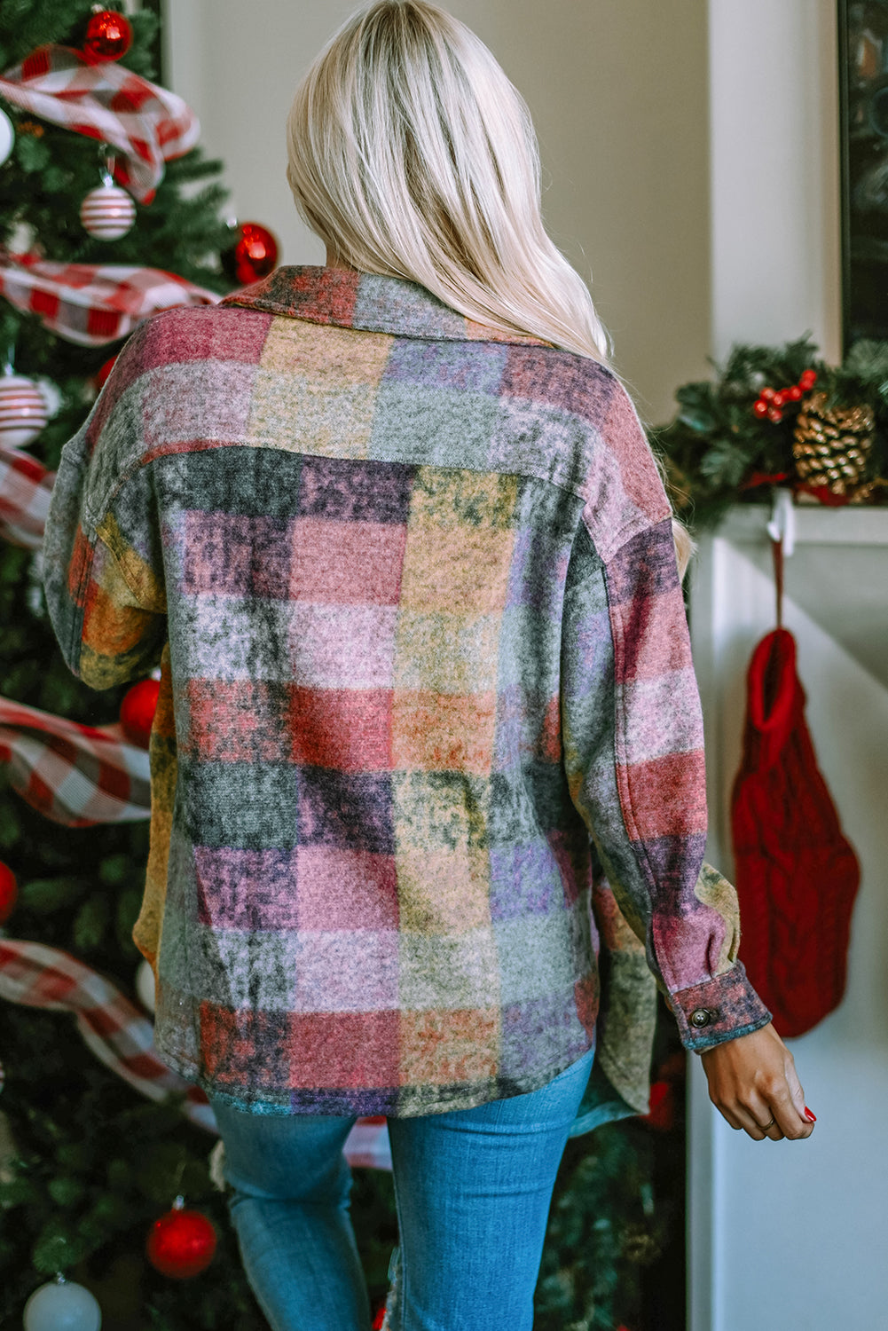 Multicolor Plaid Oversized Shacket