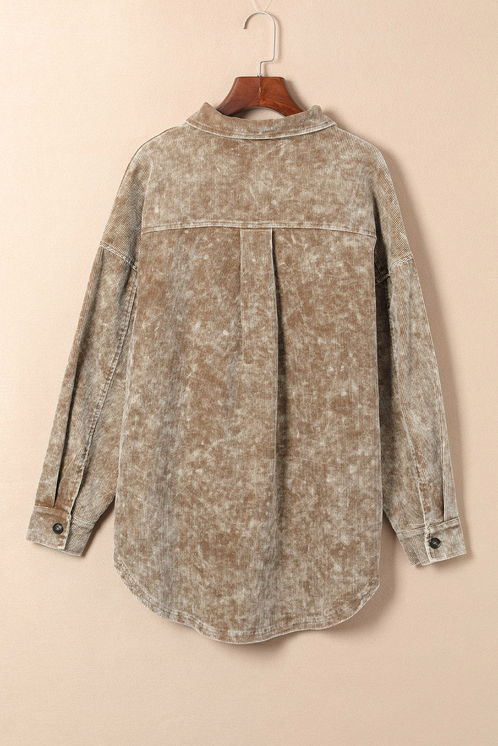 Khaki Washed Corduroy Shacket