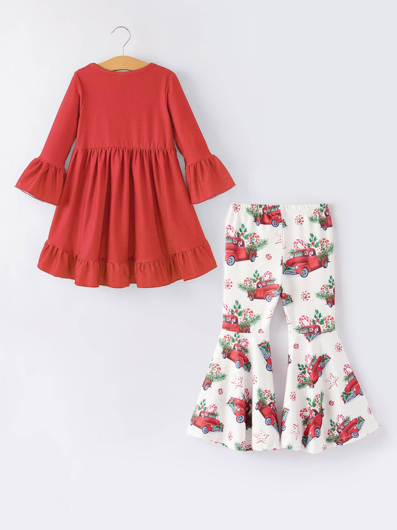 Christmas Red Truck Outfits Girls Set