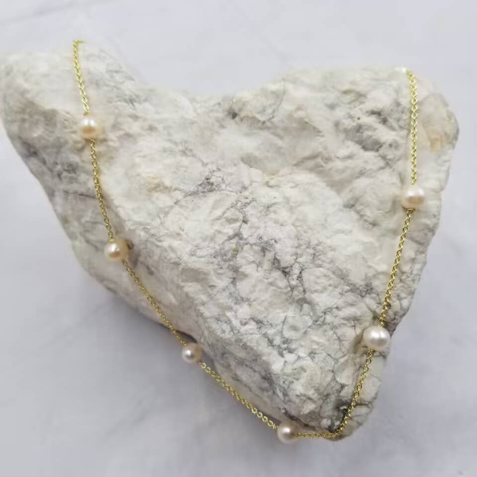 Gold Chain Freshwater Pearl Necklace