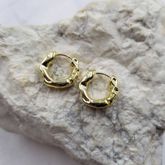 Twist Gold Hoops Earrings