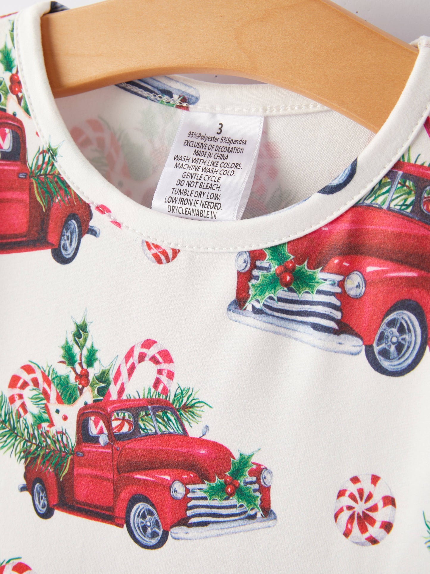 Girls Christmas Print Dress: 2