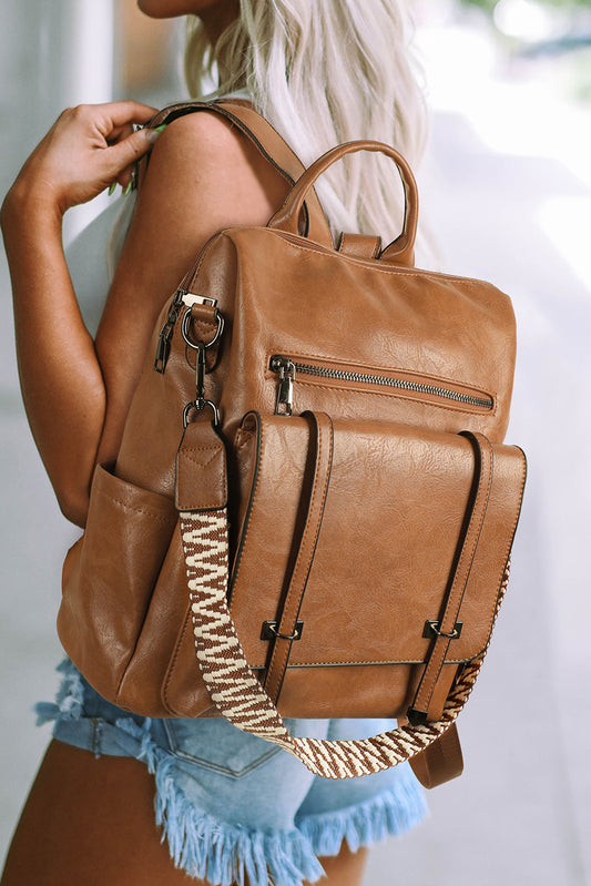 Large Camel Backpack Purse