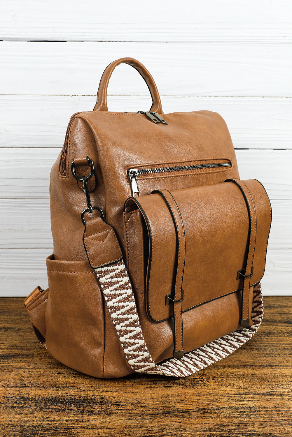 Large Camel Backpack Purse