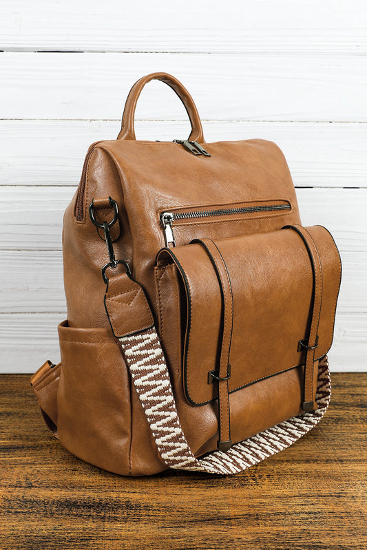 Large Camel Backpack Purse