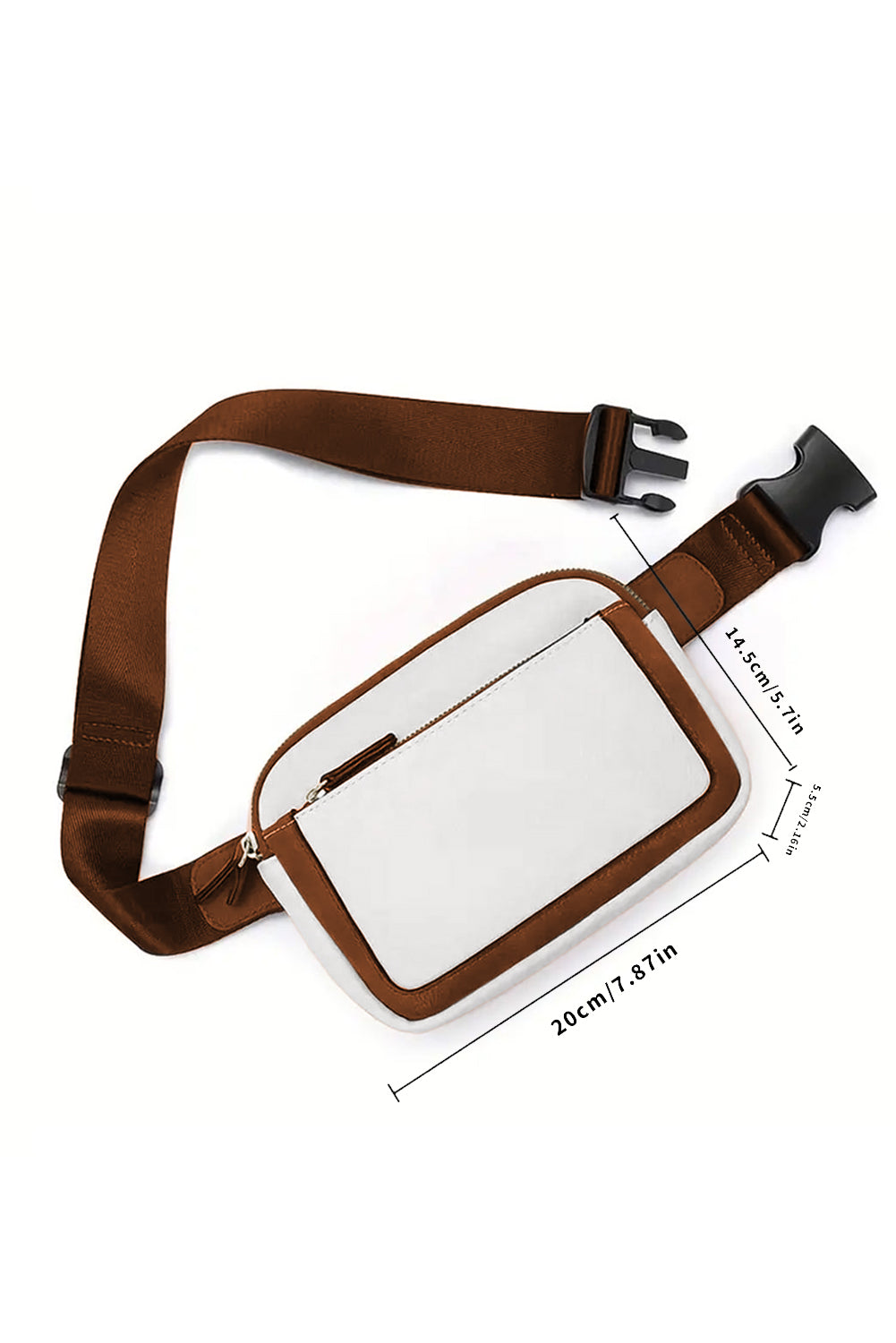 White and Brown Sling Bag