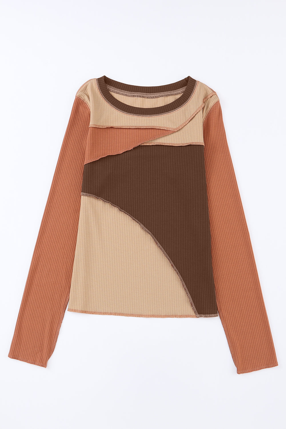 Abstract Brown Knit Top