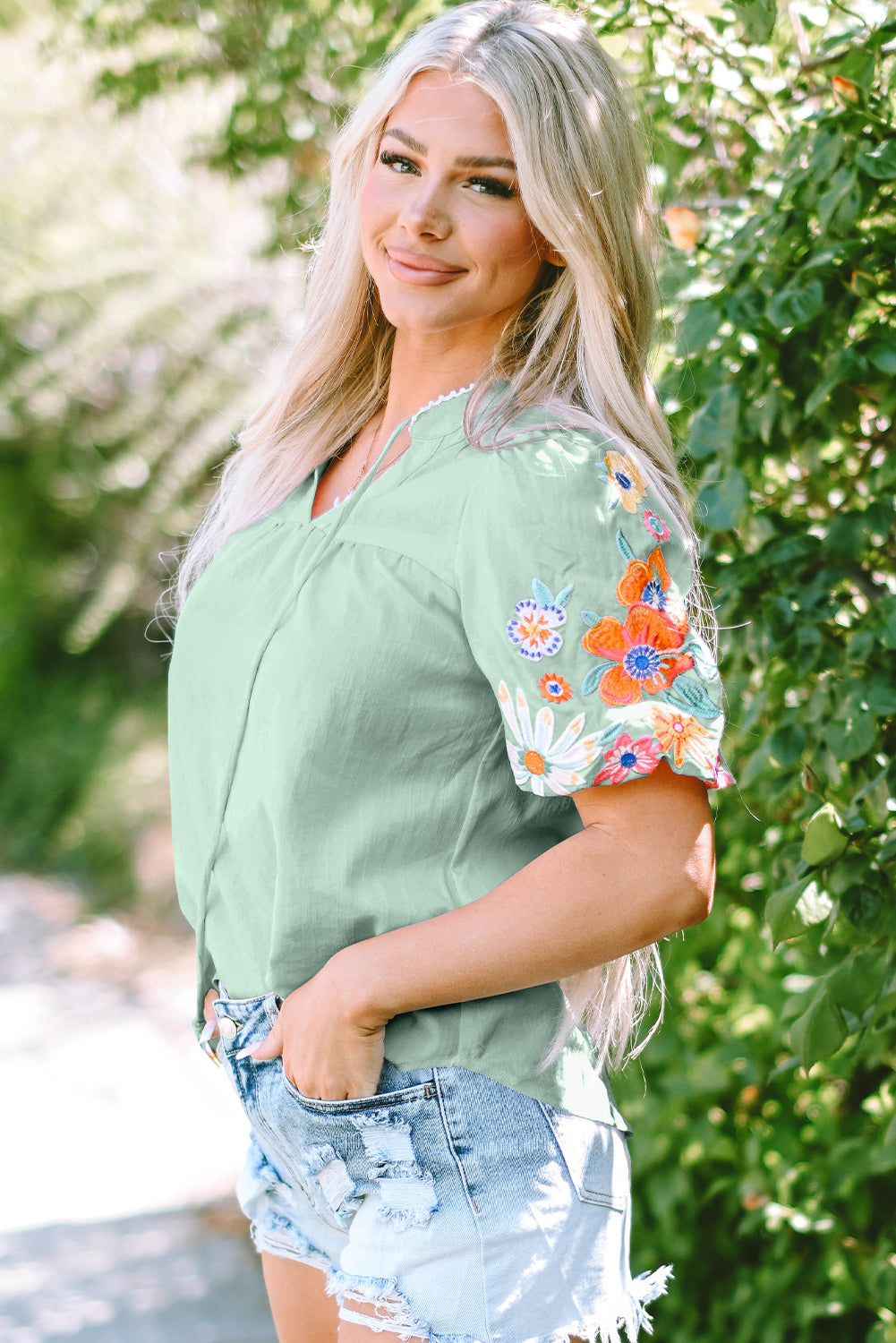 Floral Embroidered Blouse