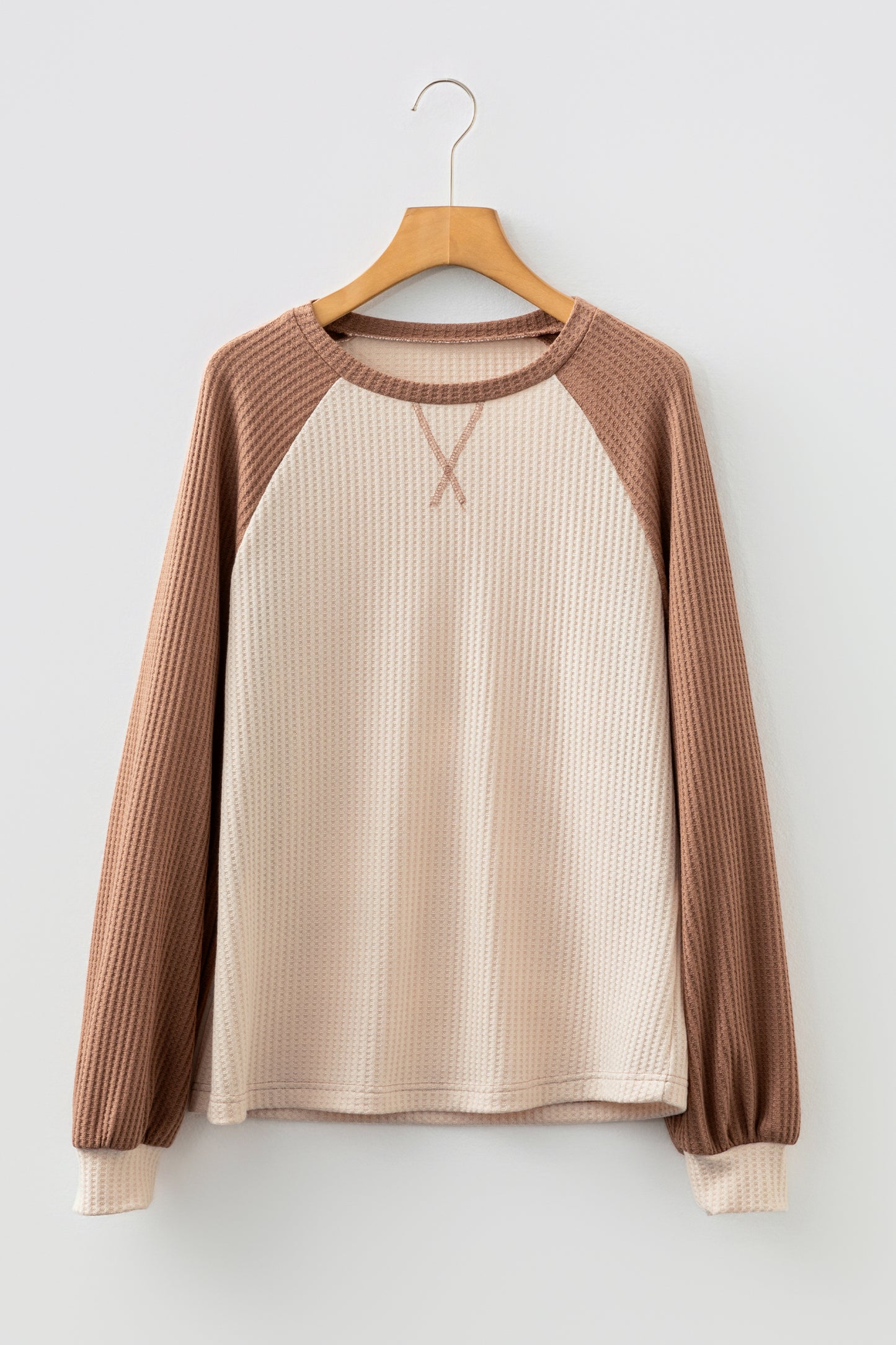 Waffle Color-Block Top