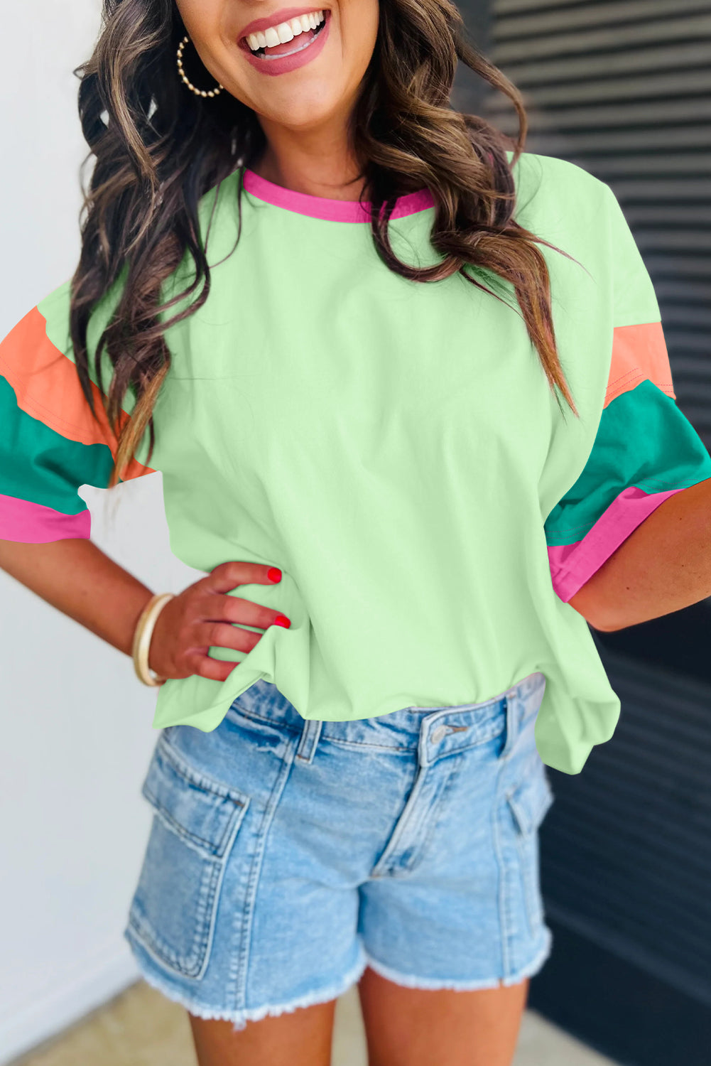 Green Crewneck Top