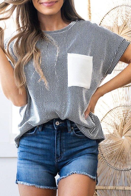 Black Ribbed Top