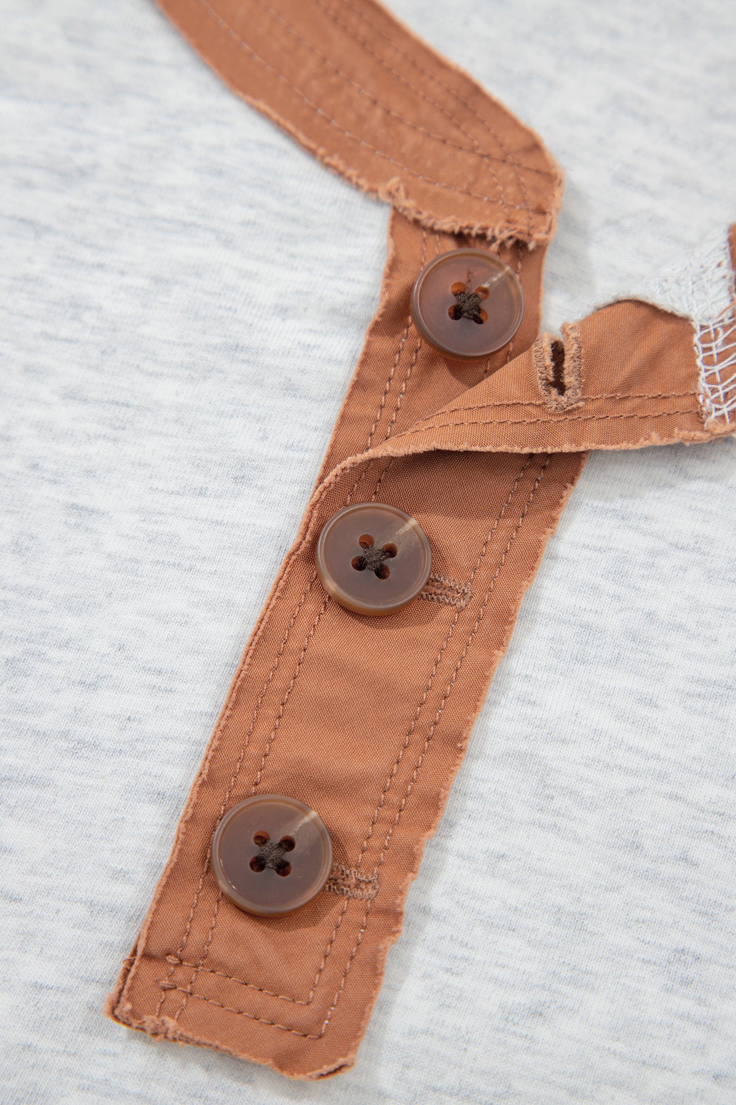 Gray and Brown Henley Top