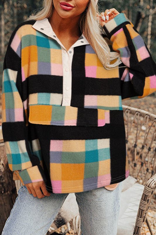 Multicolor Plaid Sweatshirt