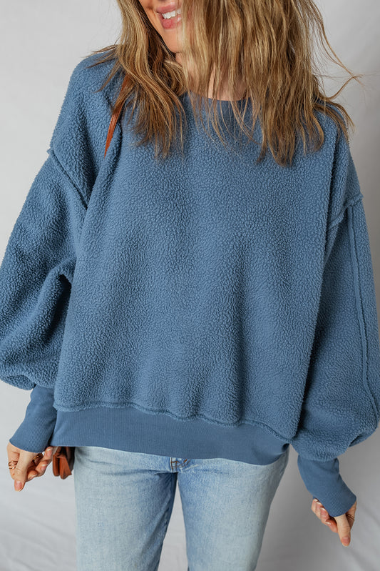 Blue Sherpa Crewneck Sweatshirt