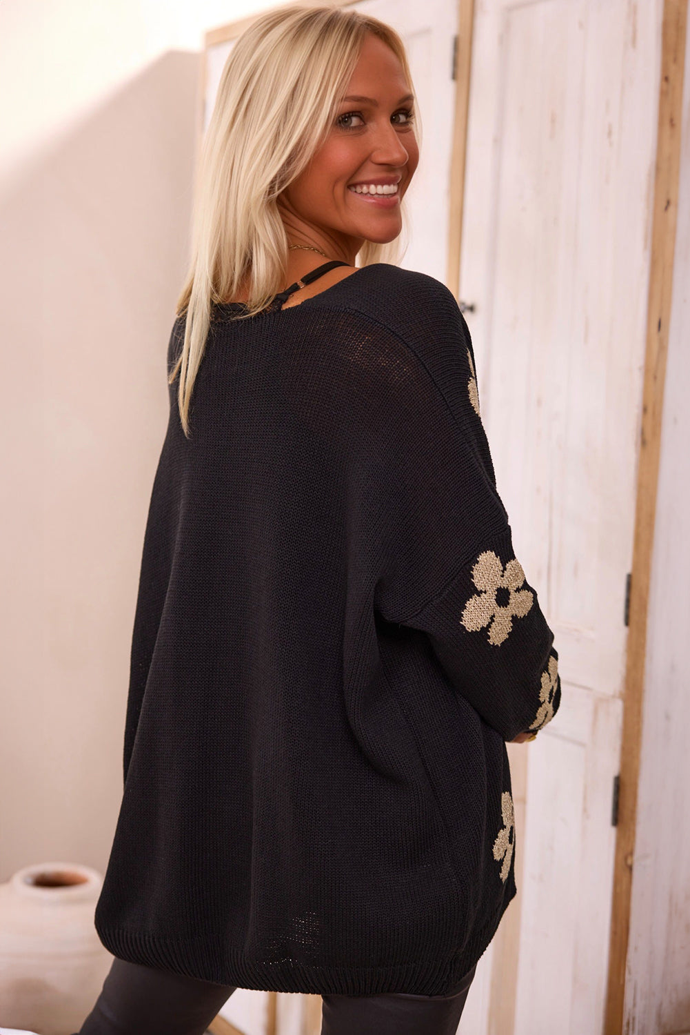 Black Flower Cardigan