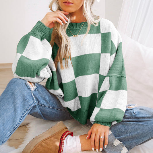 Green Checkered Sweater