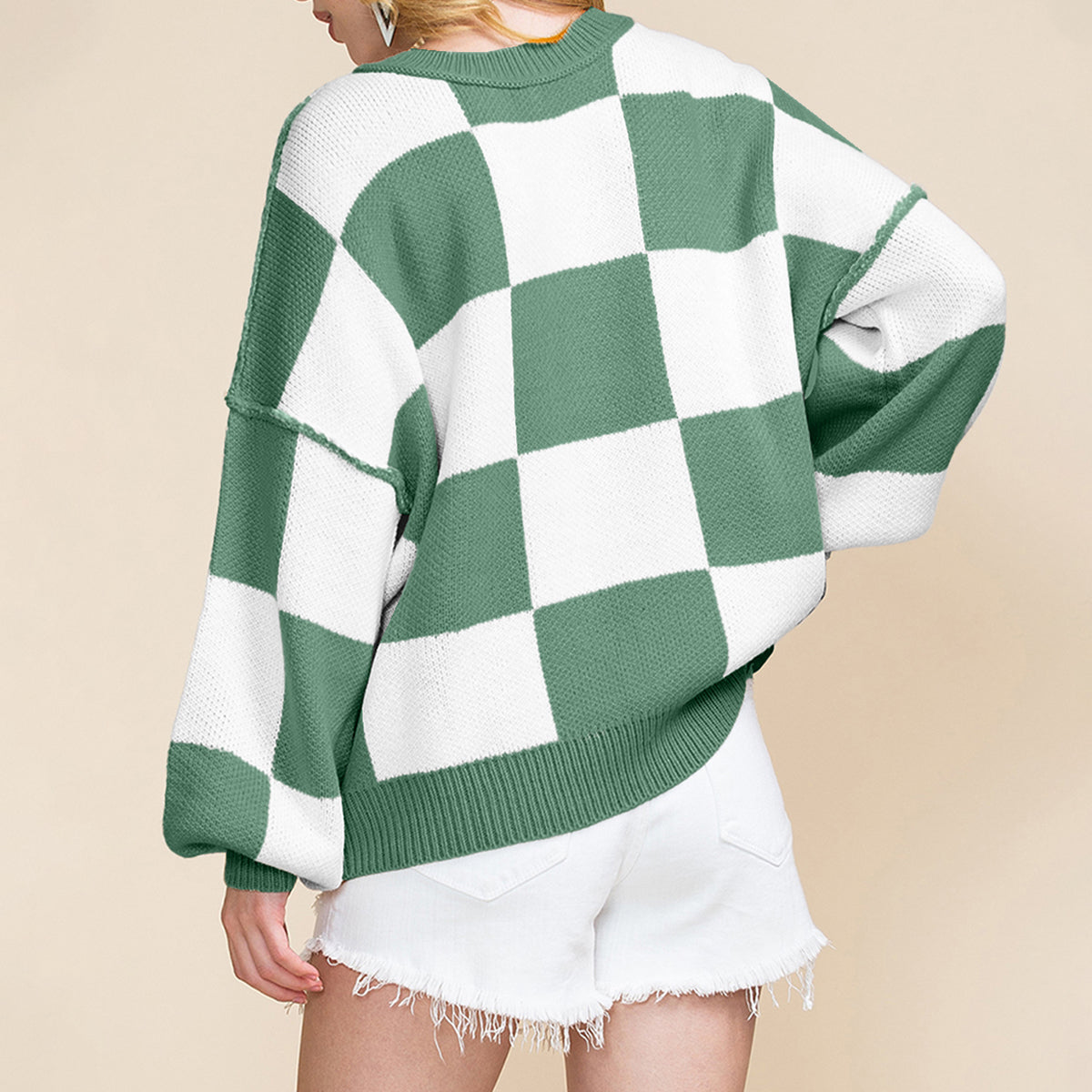 Green Checkered Sweater