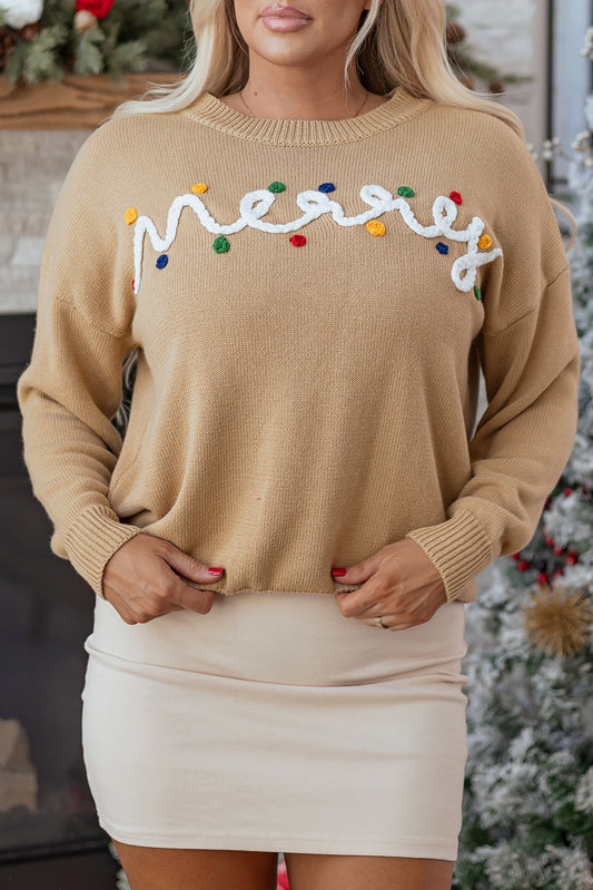Tan Merry Sweater