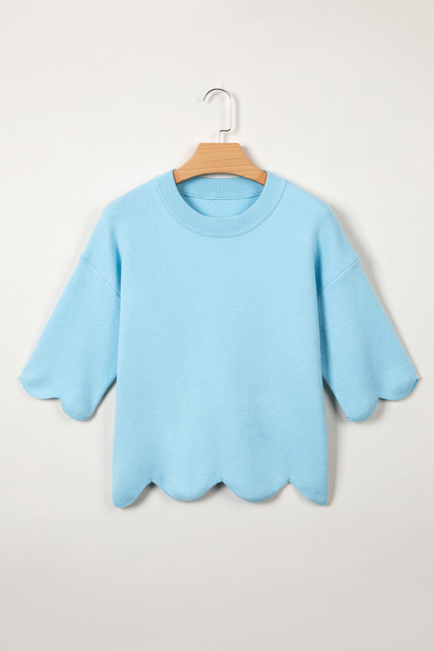 Blue Scalloped Top