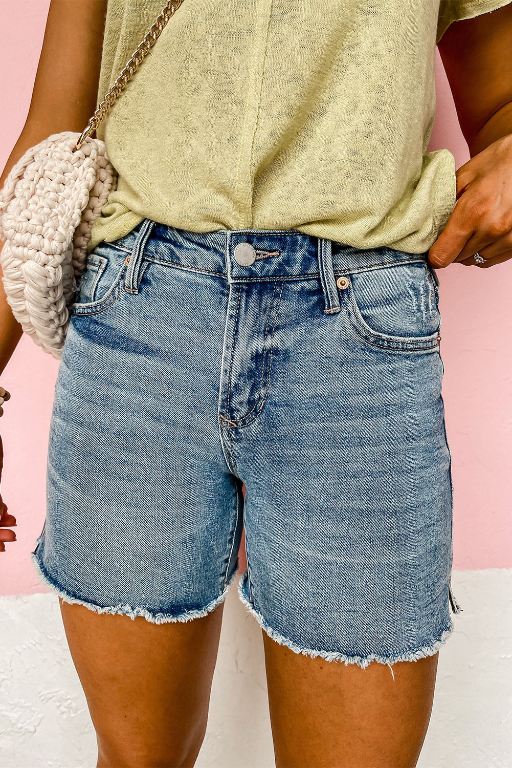 Raw Hem Denim Shorts