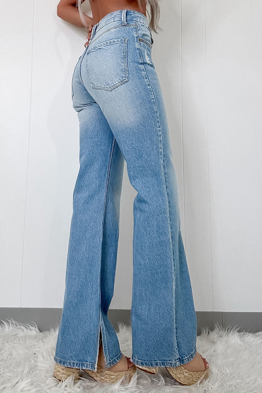 Light Wash Straight Leg Jean