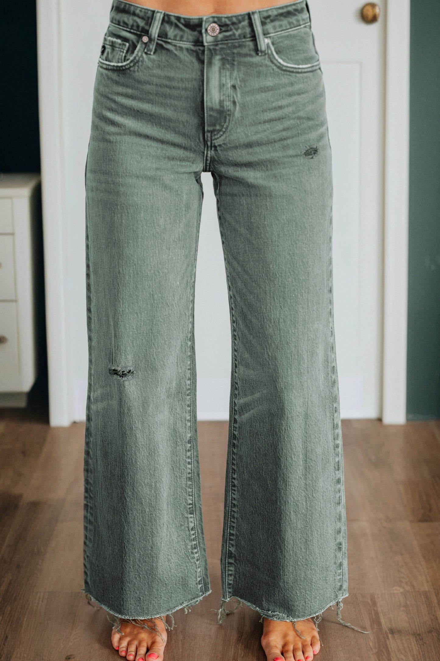 Green Wide Leg Jean