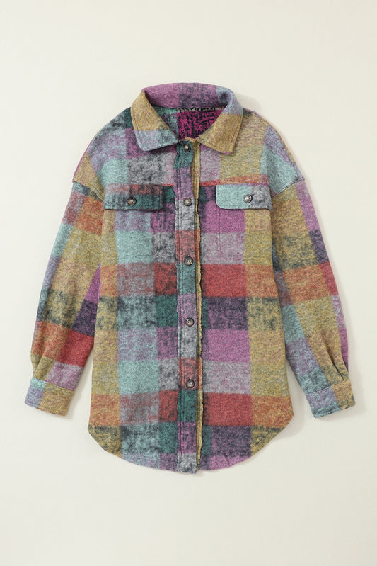 Multicolor Plaid Oversized Shacket