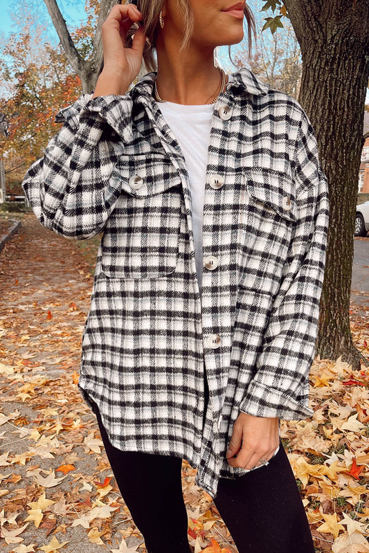 Black Plaid Tunic Shacket