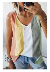 Multicolor V-Neck Tank Top