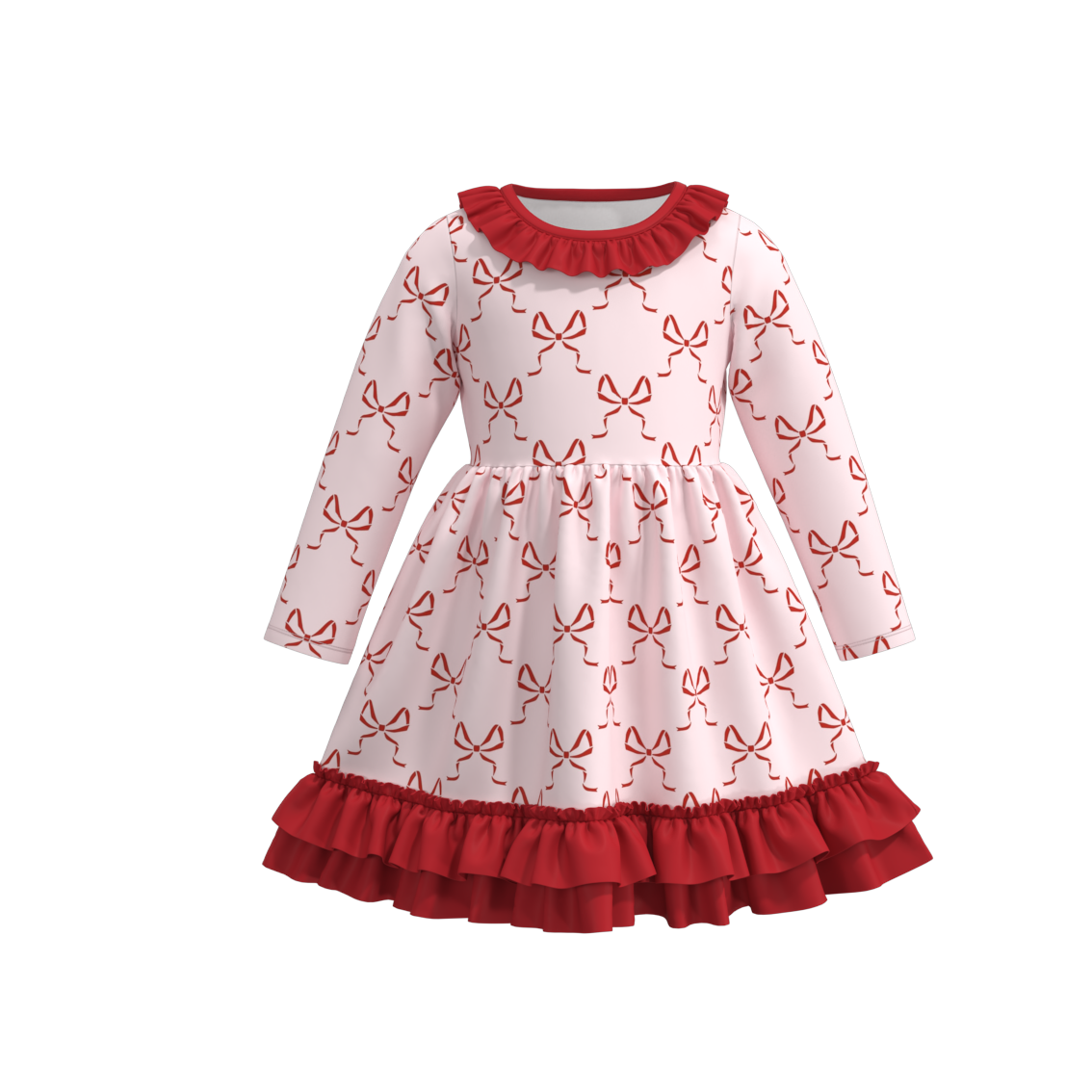 Christmas ruffle layered dress holiday vibe dress: DRG43739 / 5T