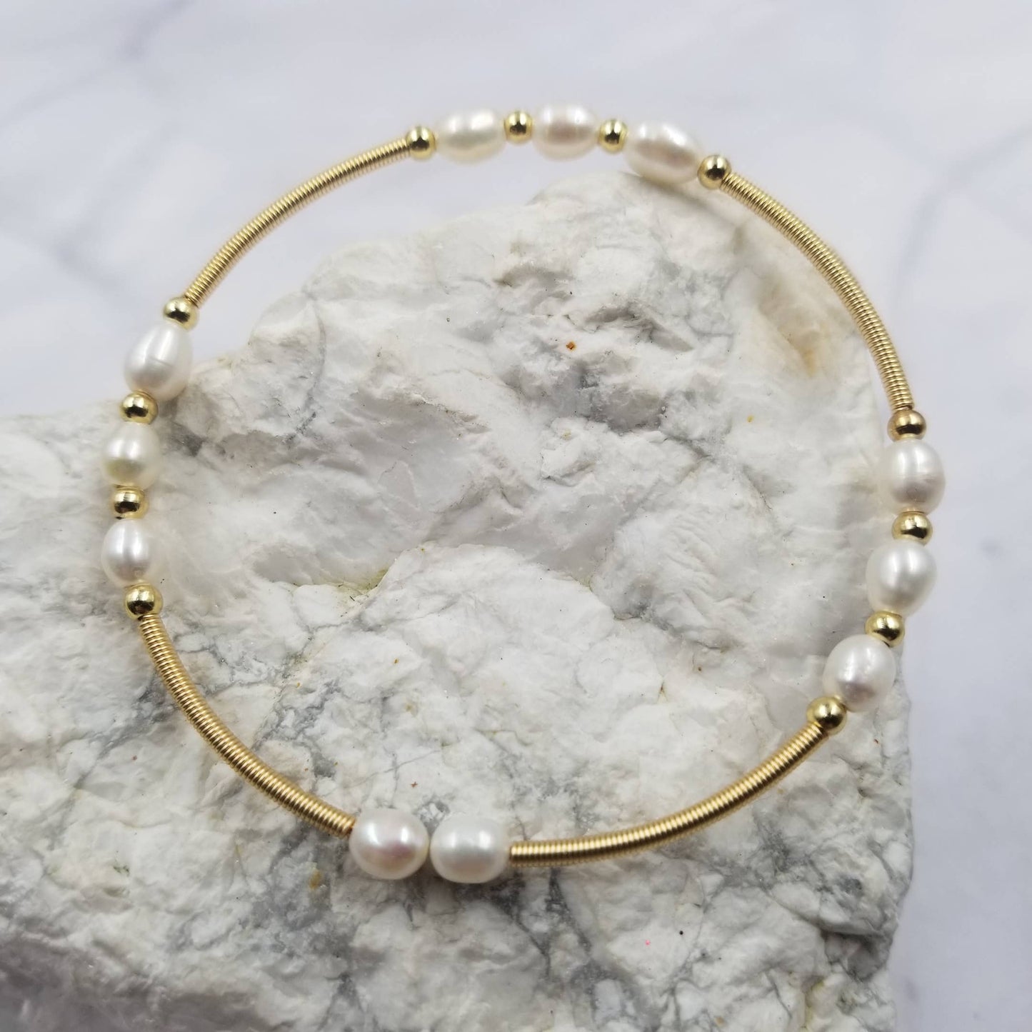 Gold Plated Pearl Bracelet