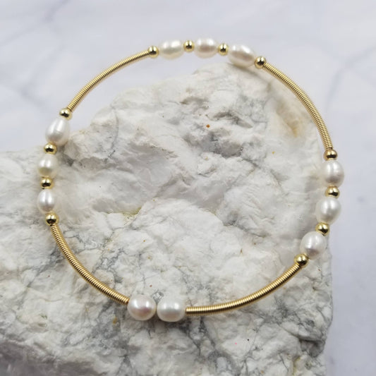 Gold Plated Pearl Bracelet