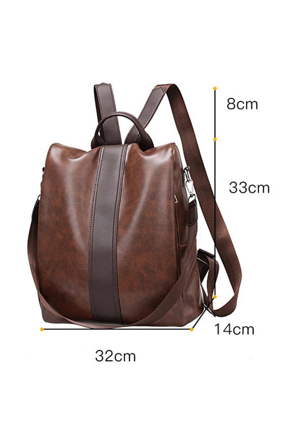 Brown Faux Leather Backpack