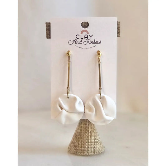 White and Gold Drop Earrings